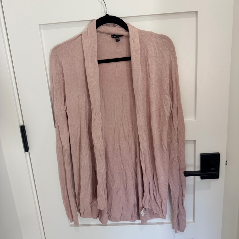 Express Soft Pink Open Front Cardigan